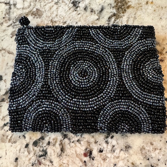 Handbags - Beaded Coin Purse from Bali - Black & Silver